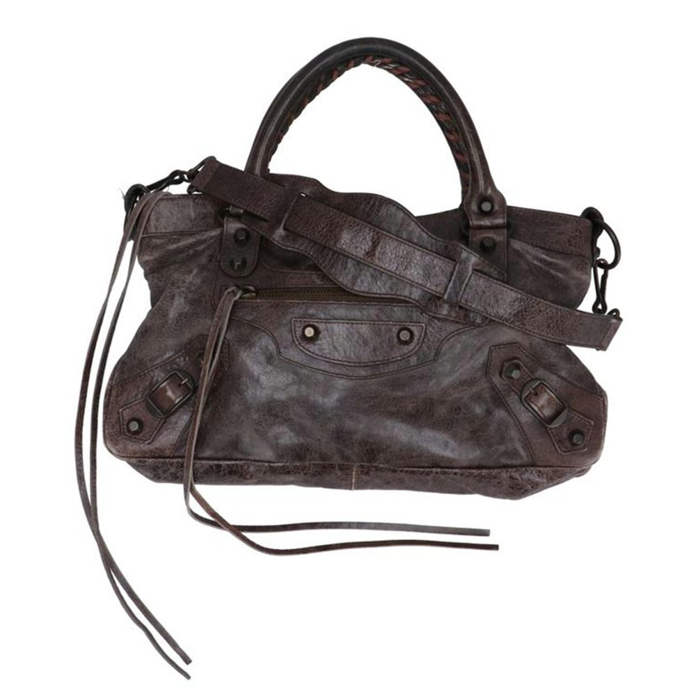 Balenciaga First Leather Hand Bag Brown